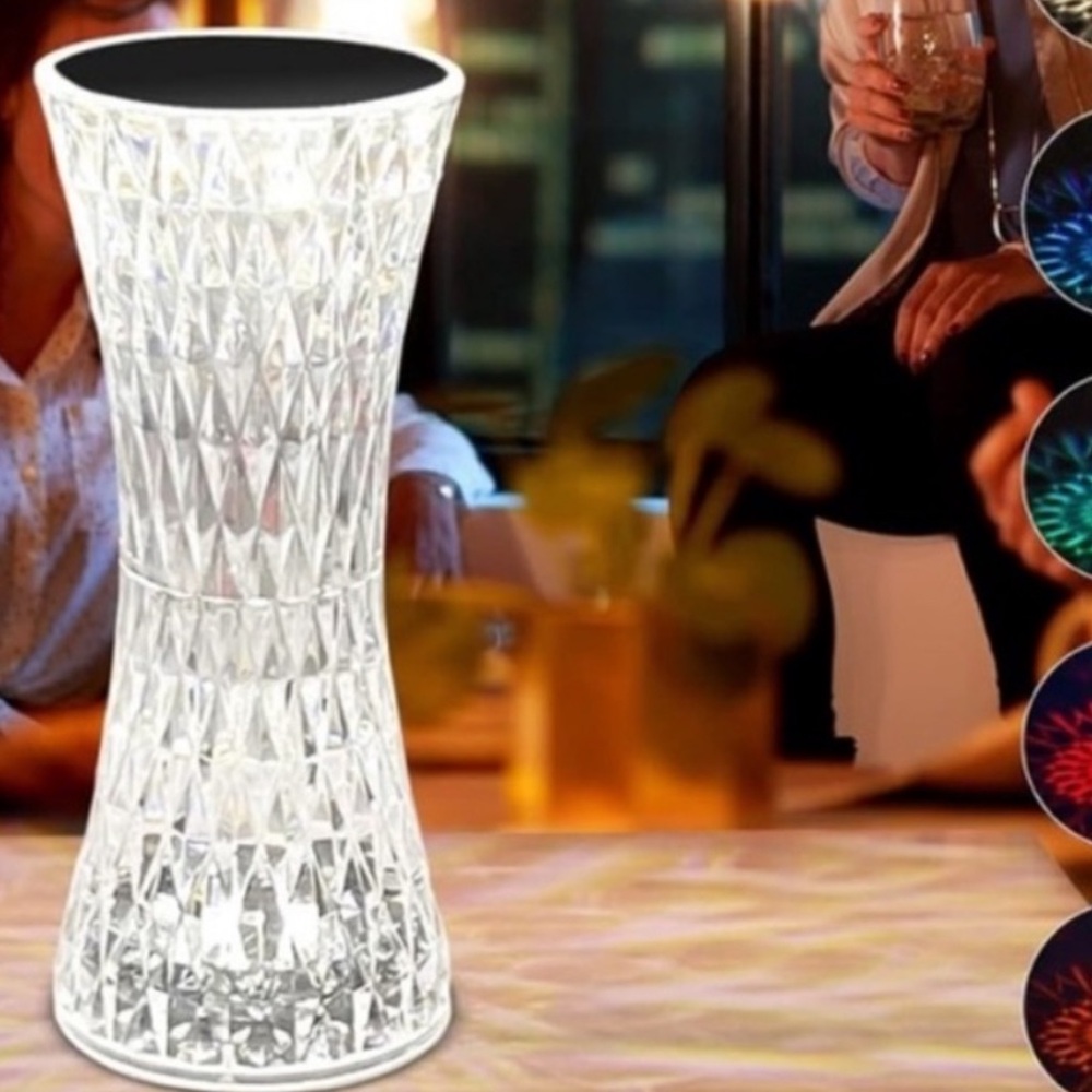 Crystal Table Lamp, 16 Color Changing Touch & Remote Control USB Rechargeable